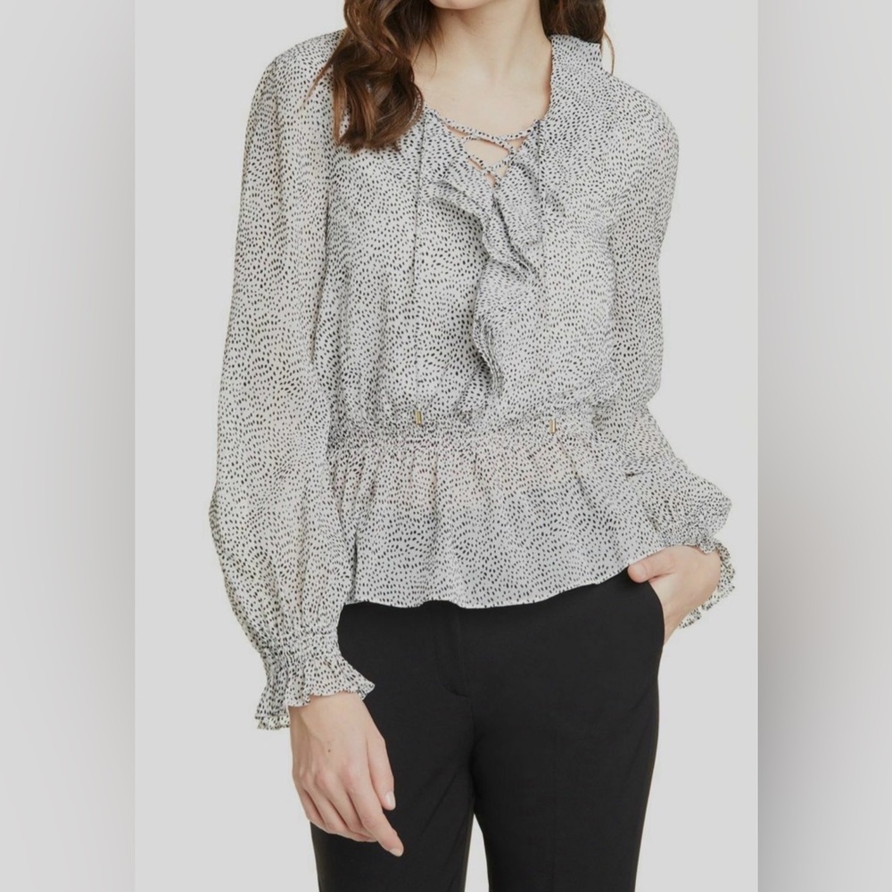 TED BAKER LONDON Alyanna Print Ruffle Blouse